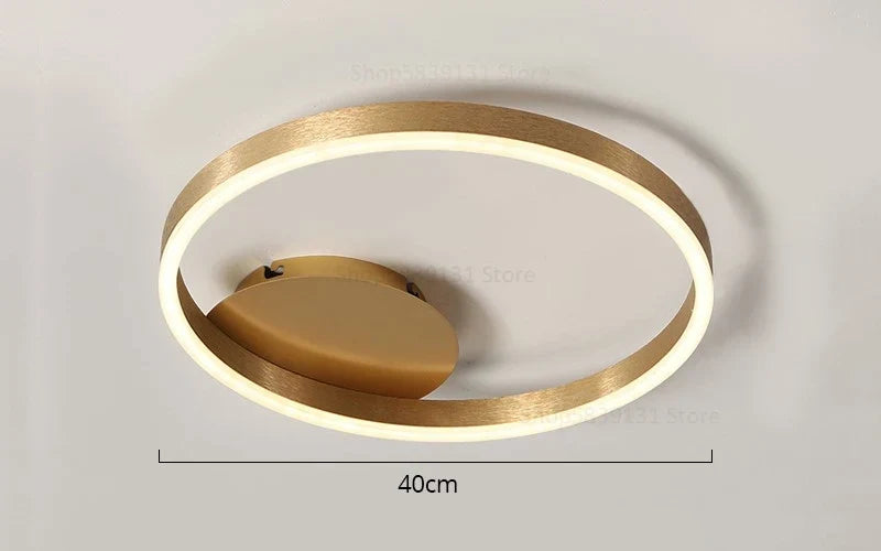 DecorBites™ Golden Coffee Round Circle LED Ceiling Light with Acrylic Lampshade - Creative Living Room Fixture