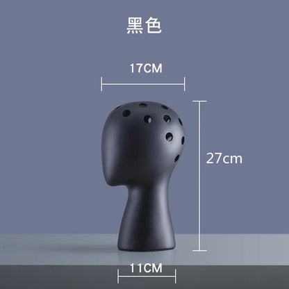 DecorBites™ Human Head Ceramic Vase for Nordic Style Flower Arrangement