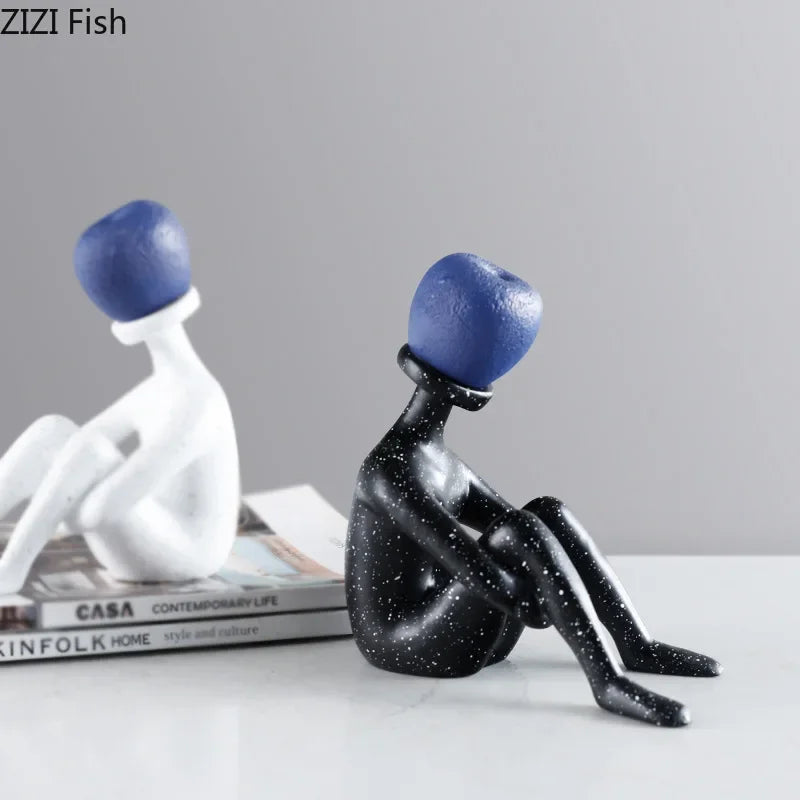 ديكوربايتس™ - منحوتة راتنجية تجريدية للمفكرين لجماليات الغرفة وزخارفها وديكوراتها