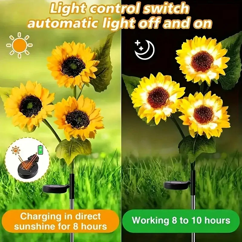 DecorBites™ Sunflower Solar LED Garden Light - Auto Brightness