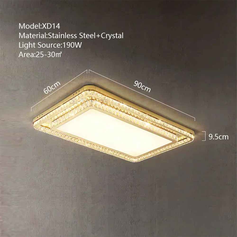 DecorBites™ Crystal LED Ceiling Chandelier - Luxe Rectangular Design for Stylish Home Decor