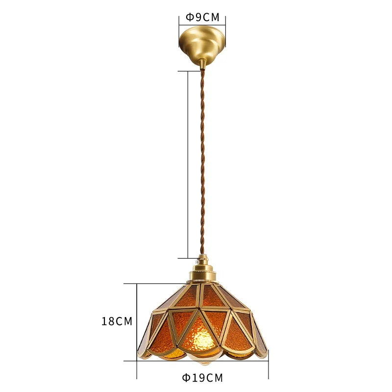 DecorBites™ Glass LED Pendant Lamp: Modern Copper Nordic Indoor Lighting for Home, Coffee, Bedroom & Living Room
