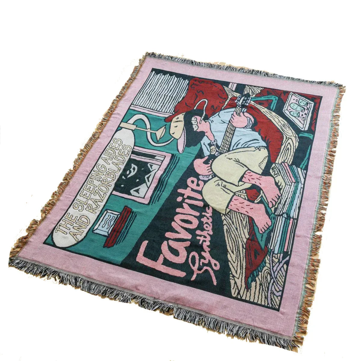 Manta DecorBites™ Guitar Boy - Decoración boho chic para el salón o para acampar