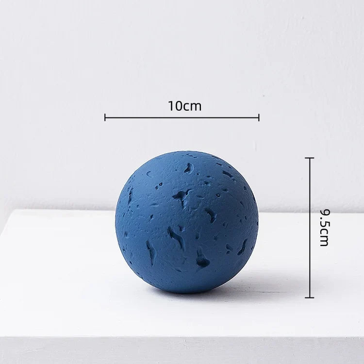 ديكور بايتس™ - زينة سيراميكية هندسية كروية على شكل قمر - إكسسوار ديكور منزلي