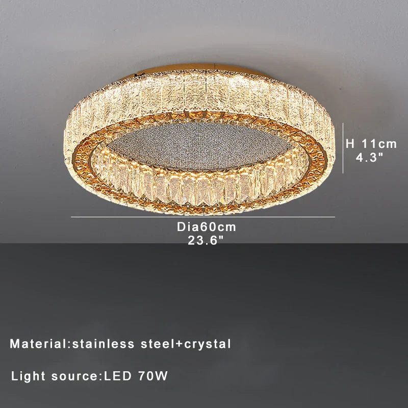 DecorBites™ Crystal Ceiling Lamp: Luxury Postmodern Design for Living Room & Bedroom