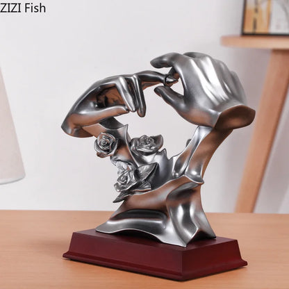 DecorBites™ Couples Rings Statue Desk Decoration Resin Crafts Room Decor