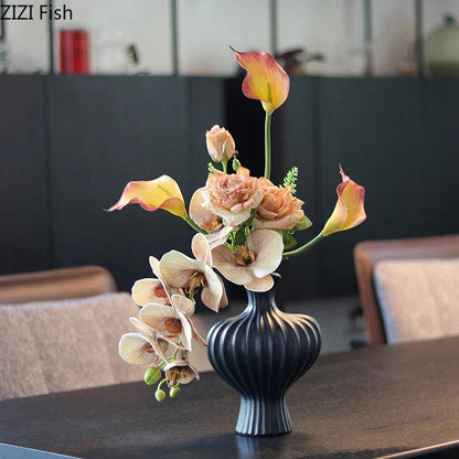 DecorBites™ Heart Ceramic Vase for Table Flowers Arrangement and Room Aesthetic Decor