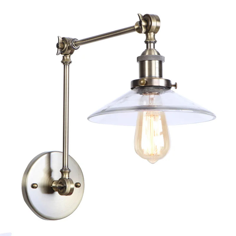 DecorBites™ Industrial Adjustable LED Wall Sconce with Clear Glass Shade