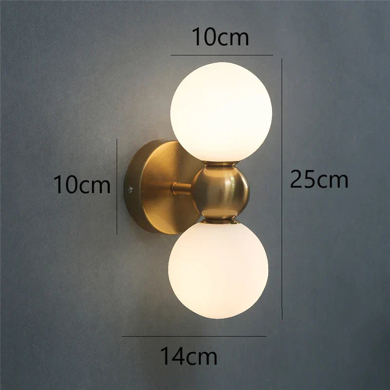 DecorBites™ Glass Ball Wall Lamps: Modern Bedroom & Living Room Lighting Fixtures