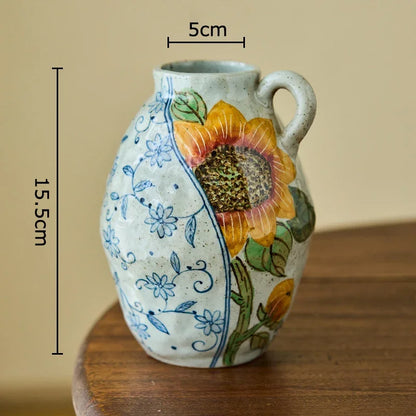 DecorBites™ Ceramic Vase with Artificial Flowers - Room Aesthetic Decor