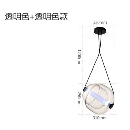DecorBites™ Czech Glass Capsule Pendant Light for Colorful LED Restaurant Bar Chandelier