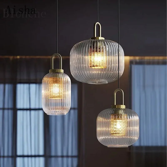 DecorBites™ Clear Glass Pendant Lamp: Modern Designer Lighting for Bar, Restaurant, Bedroom, Aisle & more