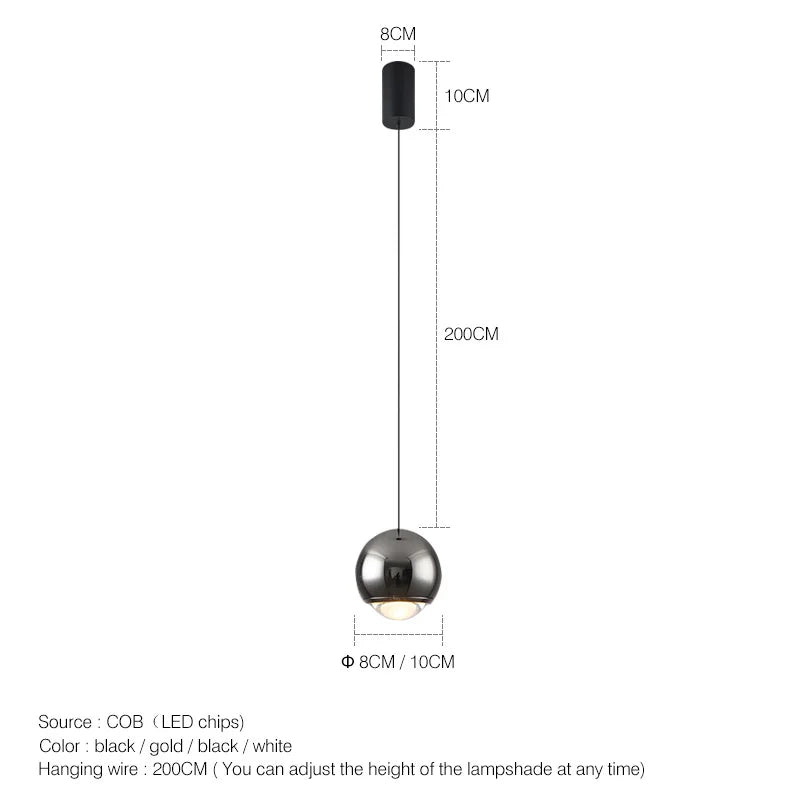 DecorBites™ LED Chandelier for Bedroom Kitchen Study Chrome Gold Modern Pendant Light