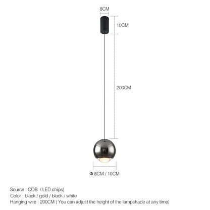 DecorBites™ LED Chandelier for Bedroom Kitchen Study Chrome Gold Modern Pendant Light