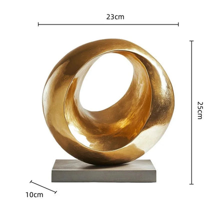 DecorBites™ Gold Geometric Abstract Resin Ring Figurines for Stylish Home Decor