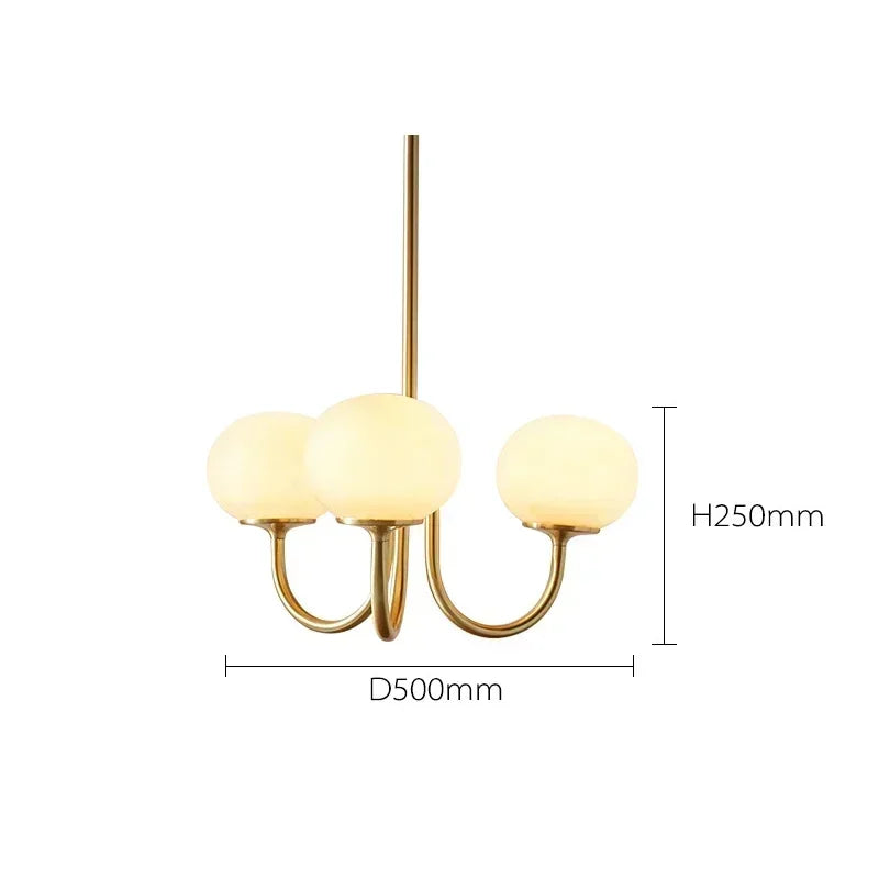 DecorBites™ LED Glass Balls Chandeliers Pink Milky White Pendant Lights for Home Decor