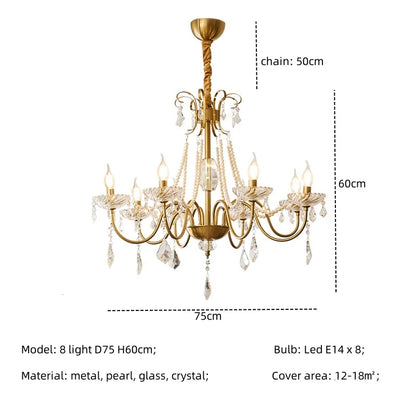 DecorBites™ Crystal LED Chandelier Living Room Luxury Lighting E14 Pendant Lamparas