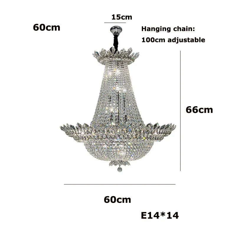 DecorBites™ Crystal LED Chandelier Light Fixture for Luxe Living Room Décor