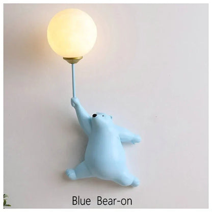 ديكوربايتس™ مصباح حائط على شكل دب | تصميم كرتوني شمالي لطيف لغرفة نوم البنات، أو غرفة الدراسة، أو السكن الجامعي