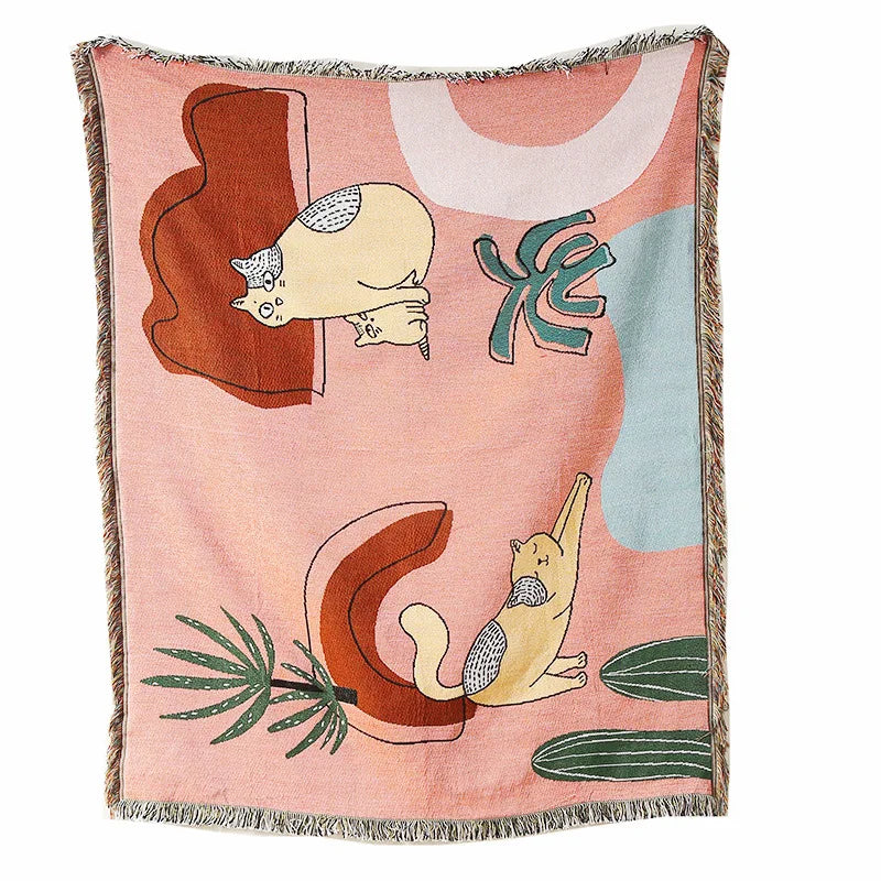 DecorBites™ Gothic Thread Double-sided Tapestry Blanket - Versatile Homestay and Outdoor Decoration