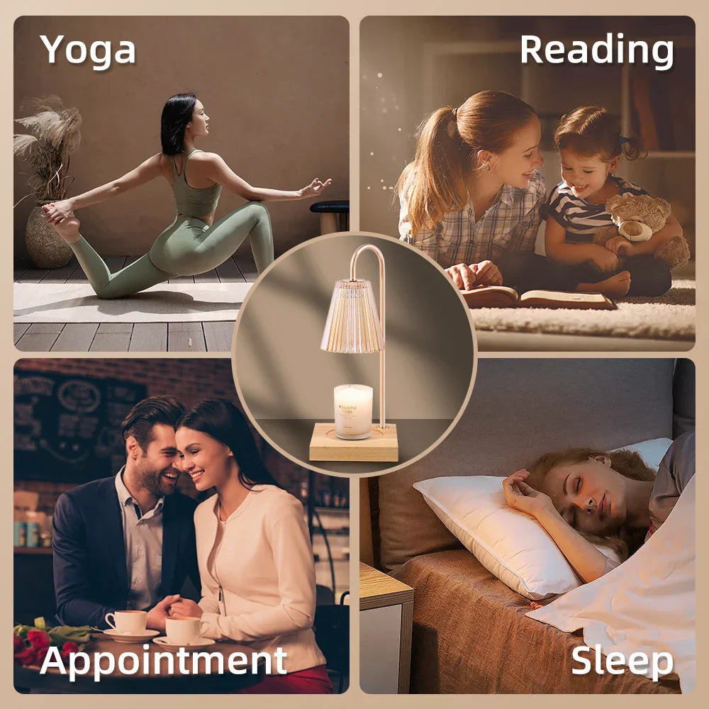 DecorBites™ Gold Wax Melting Candle Warmer with Timer for Modern Home Decor