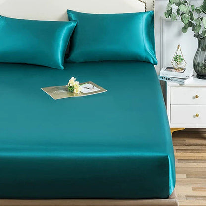 Decobites High-Quality Rayon Satin Bed Sheets King Queen Full Twin Single Double Bed Linen