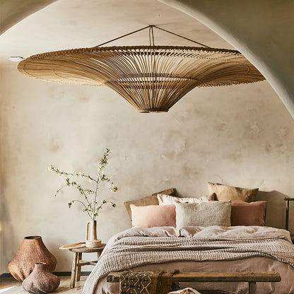 DecorBites™ Handmade Rattan Wicker Chandelier for Home and Shop Decor