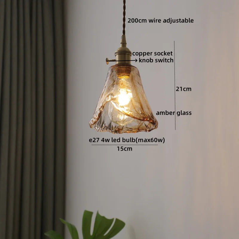 DecorBites™ Clear Glass LED Pendant Light | Nordic Hanging Chandelier for Kitchen, Living Room