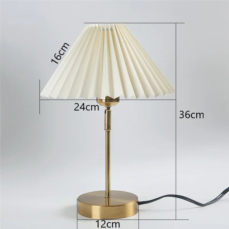 DecorBites™ Adjustable Pleated Table Lamps: Modern Nordic Retro LED Desk Lamp for Living Room, Bedroom.
