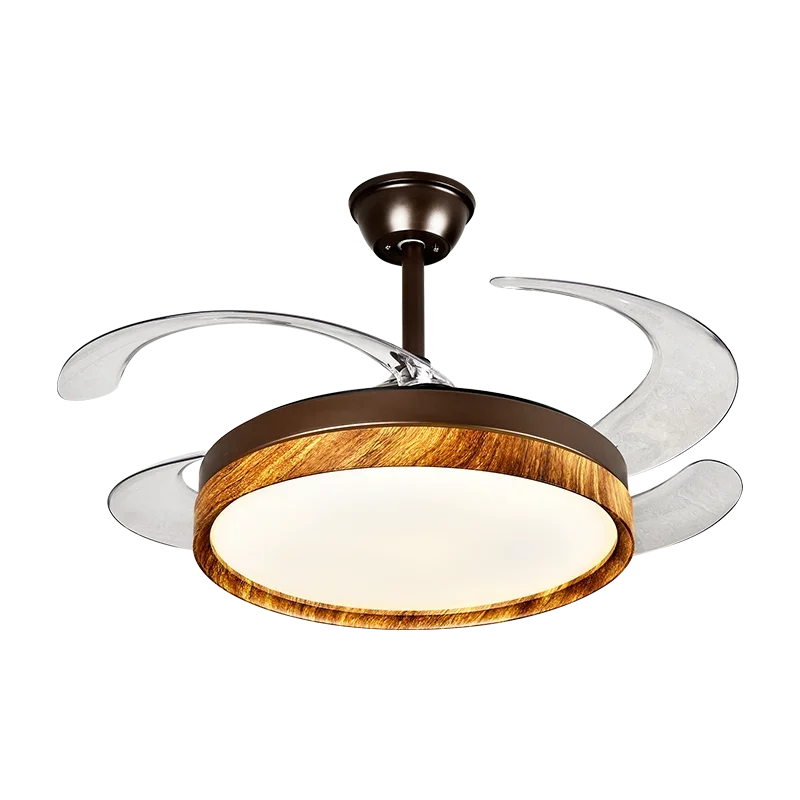 DecorBites™ LED Solid Wood Round Ceiling Fan Light with Remote Control