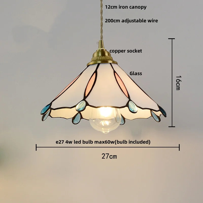 DecorBites™ Blue Glass LED Pendant Lamp: Nordic Modern Hanging Light.
