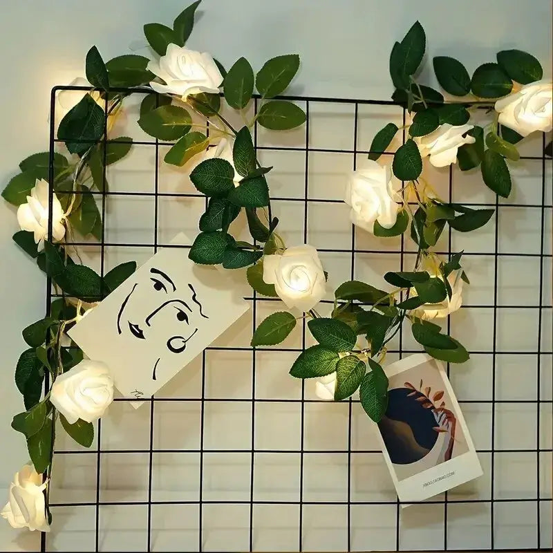 Decorbites™ 1 Stk. 10 LED Rosenblumen-Girlande-Lichter Batteriebetriebene Rosenblumen-Nachtlampe für Hochzeit Valentinstag