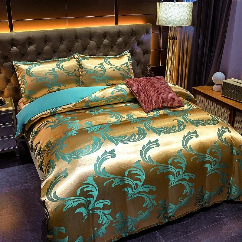 DecorBites™ Jacquard Luxury Bedding Set - King Size Duvet Cover & Bed Quilts - High Quality Home Textile