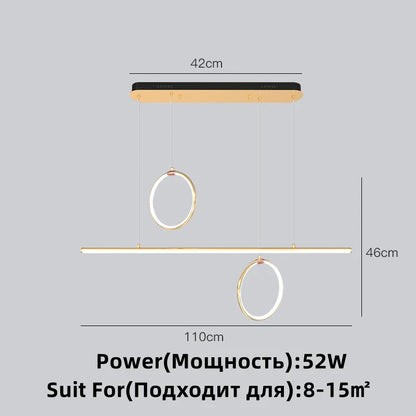 DecorBites™ Gold Luxury Ring Pendant Chandelier for Modern Villa and Home Decor