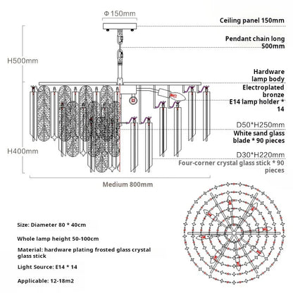 Lámpara colgante de cristal DecorBites™ para dormitorio: Iluminación de cristal de lujo de diseño para la sala de estar
