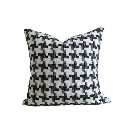 DecorBites™ Houndstooth Crochet Cushion Cover Nordic Minimalist Throw Pillow