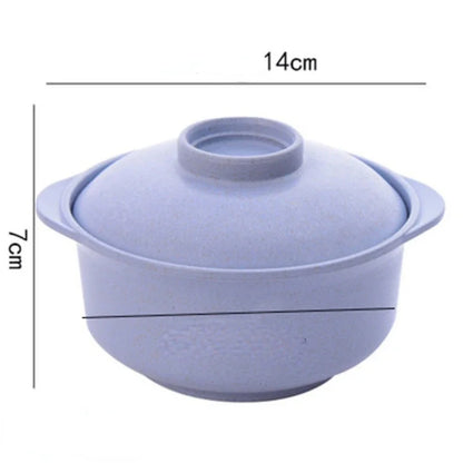 وعاء أرز نودلز سريع التحضير على الطريقة اليابانية من ديكوربايتس™ مع غطاء - أدوات مائدة صحية