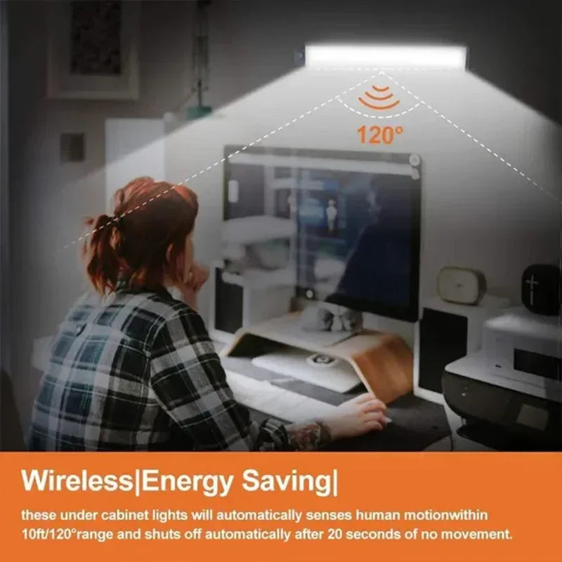 DecorBites™ LED Motion Sensor Cabinet Light: Dimmable Rechargeable Nightlight