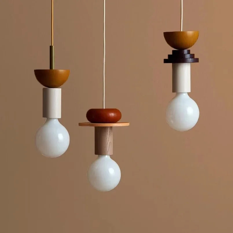 Decorbites™ Bunte nordische Holz-Hängeleuchter für die Restaurantdekoration