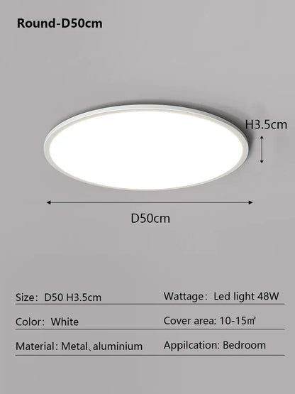 DecorBites™ LED Ceiling Light: Nordic Style Ultra Thin Square Lamp for Living Room and Bedroom