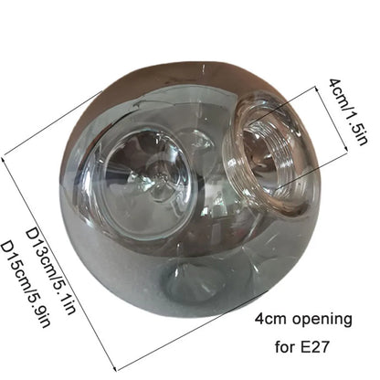 DecorBites™ Gray Glass Shade Replacement for E27 Lamp with Screw Fitter Opening