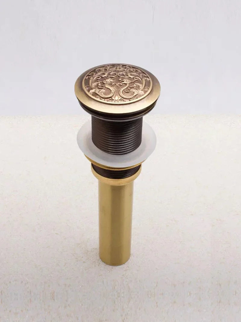 DecorBites™ Brass Bathroom Sink Push-down Pop Up Drain - High Quality Lavatory Faucet Accessories