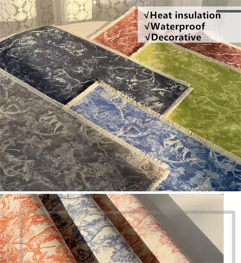 DecorBites™ Cotton Linen Meal Mat - Waterproof & Heat-insulating Kitchen Pad