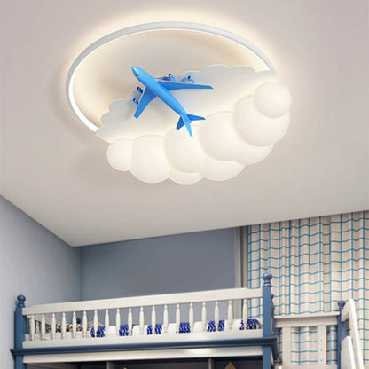 DecorBites™ Kids Cloud Airplane Ceiling Light: Modern LED Bedroom Chandelier for Boys and Girls