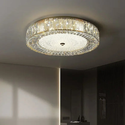 DecorBites™ Golden Crystal Ceiling Chandelier: Modern Luxury LED Light Fixture for Living Room