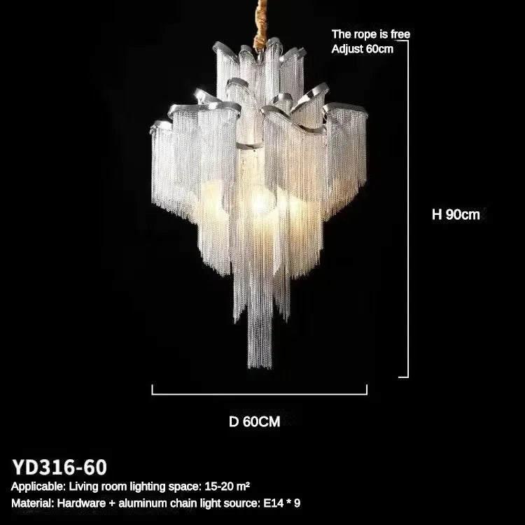 Lámpara de techo de borlas de flores LED™ Decorbites para sala de estar, escalera - Luz colgante elegante para villa