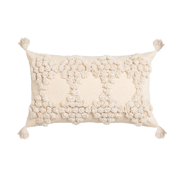 Funda de cojín DecorBites™ con bordado geométrico y borla, funda de almohada decorativa para el hogar, varios tamaños