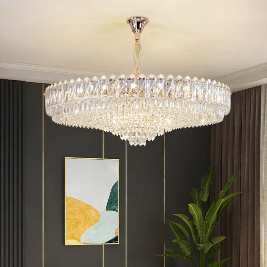 DecorBites™ Crystal Chandelier: Luxury French Style Light for Elegant Living Room & Dining Area
