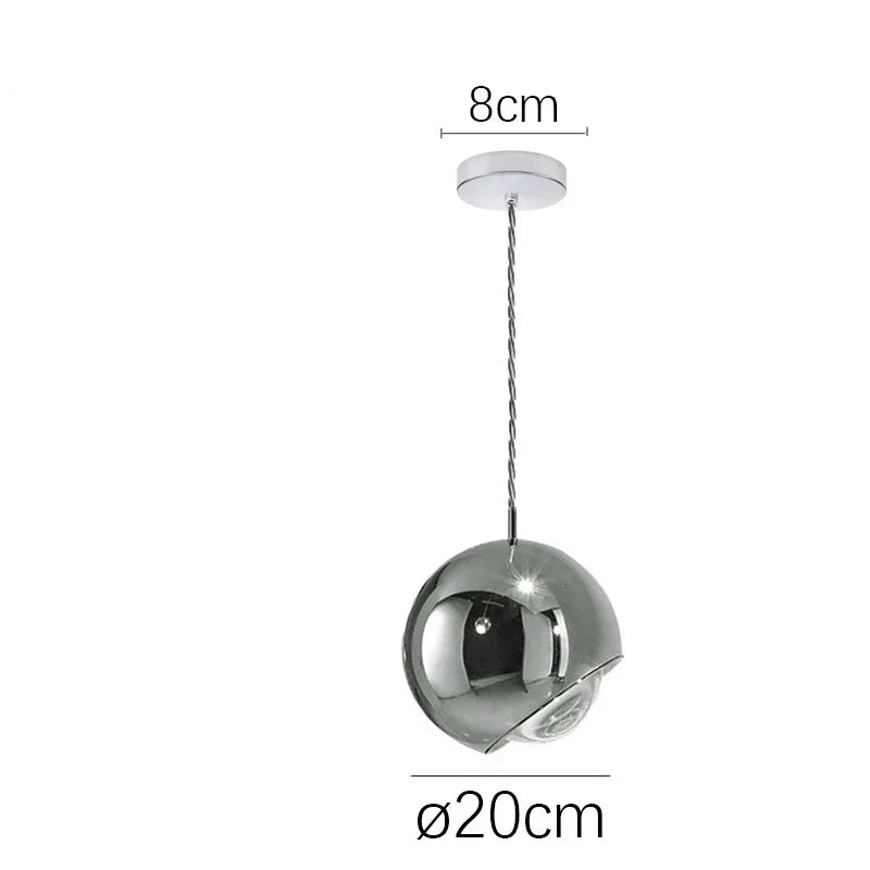 Luz LED colgante de bola de cromo dorado Decorbites™ para cocina, dormitorio, comedor