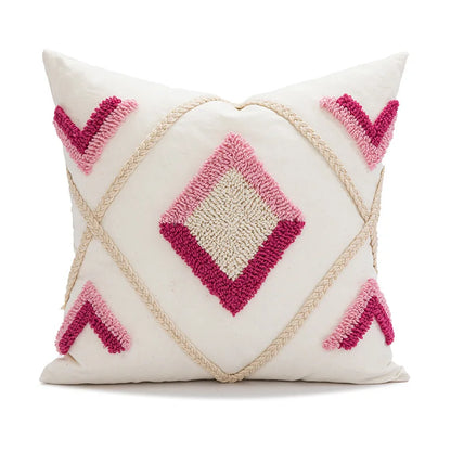 DecorBites™ Boho Loop Tufted Tassel Pillow Cover - Ethnic Embroidered Decorative Cushion